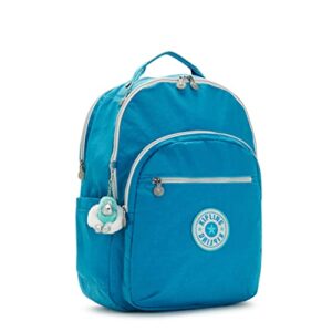 Kipling Women's Seoul 17” Laptop Backpack, Durable, Roomy with Padded Shoulder Straps, Nylon Bag, Eager Blue Fun, 13.5''L x 18.3''H x 7.8''D