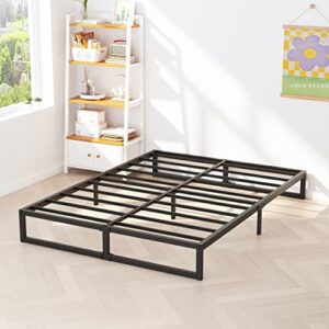 Richwanone 10 Inch Bed Frame Full Metal Platform Mattress Foundation with Steel Slat Support, No Box Spring Needed, Easy Assembly, Black