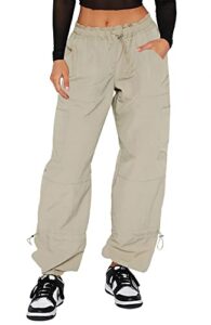 discipbush cargo pants women baggy - parachute pants for women trendy, womens cargo pants y2k pants, baggy pants women, streetwear women cargo pants for girls' fashion, khaki pants for women l