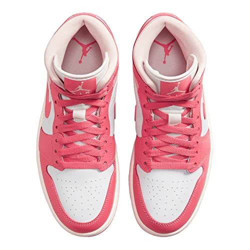 Jordan 1 Mid Women White/Sea Coral-Atmosphere BQ6472-186 7.5