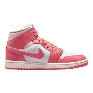 Jordan 1 Mid Women White/Sea Coral-Atmosphere BQ6472-186 7.5