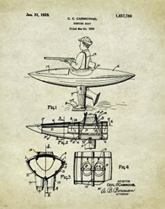 548014 duck hunting boat patent antique decoys goose calls cabin picture decor wall 36x24 print poster