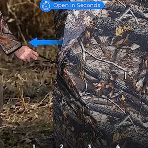 KEMIMOTO Hunting Blind 2-3 Person, See Through Ground Blind 270 Degree Pop Up, Portable Camo Tent for Deer & Turkey Hunting