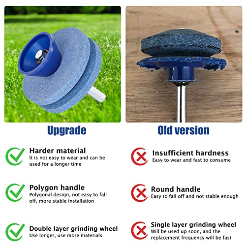 cenoz 5 Pack Lawn Mower Blade Sharpener,【New】 Double Layer Corundum Lawn Mower Blade Sharpener, Universal Wear Lawnmower Blade Sharpener for Any Power Drill/Hand Drill, Double-Layer Grindstones