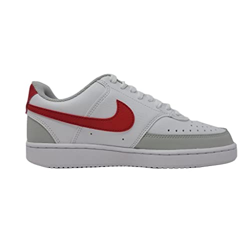 Nike Women's Court Vision Low Sneaker, White/University Red-Grey Fog, 6.5 M US