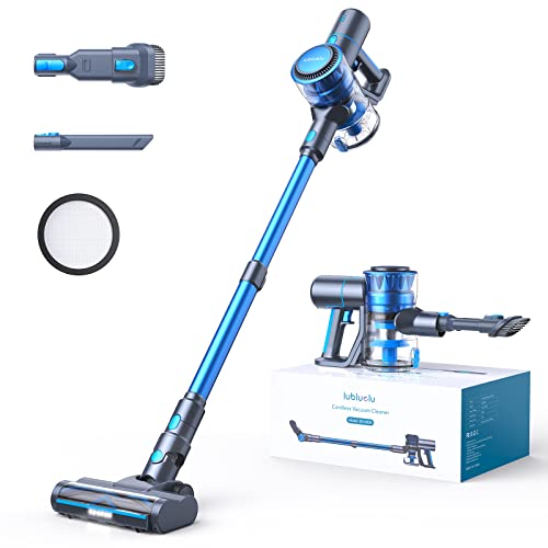 Lubluelu 23Kpa Cordless Vacuum Cleaner,Lightweight Vacuum with 225W Brushless Motor,Max 45 Min Runtime,Cordless Vacuum with Anti-Tangle Brush for Hardwood Floor Carpet Pet Hair Car Cleaning