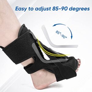 LISTENJIALE 2 Pack Plantar Fasciitis Night Splint with Arch Support, Upgrade 3 Adjustable Straps Plantar Fasciitis Relief Brace for Plantar Fasciitis Relief,Foot Drop, Achilles Tendonitis(Black)