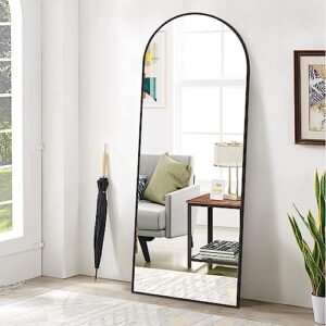 beautypeak 65"x24" arch floor mirror, full length mirror wall mirror hanging or leaning arched-top full body mirror with stand for bedroom, dressing room, black