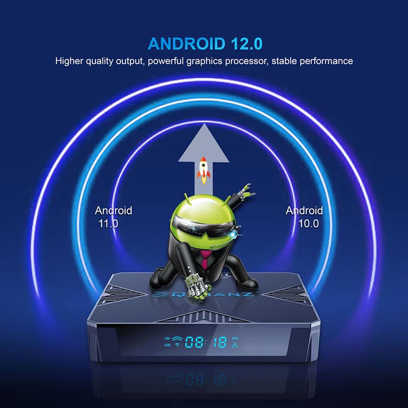 Android 12.0 TV Box,Smart TV Box 2GB 16GB Allwinner H618,Media Player Quad Core 64-bit Support 4K 2.4G&5.8G WiFi 6/BT5 Set Top Box