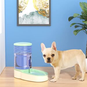 Bemodst Automatic pet Water Dispenser Automatic cat Dog Water Gravity Water 3.8L Bowl Design, Suitable for Small and Medium-Sized Dogs and Cats (Green -Water) (Water)