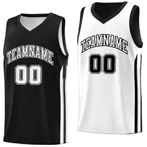 custom reversible basketball jersey for men kids,90s hip hop sportswear print personalized team name number logo