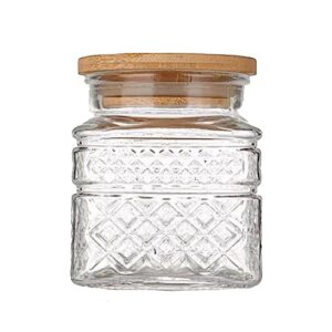 luckte vintage glass jar with airtight bamboo lids food storage container for candy snack cookies coffee tea nuts kitchen containers cereal canisters