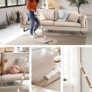 Micol Cordless Vacuum Cleaner, Lightweight Stick Vacuum with 2 Modes Powerful Suction, Max 38mins Runtime, 6 in 1 Household Vacuum Cleaner for Hard Floor