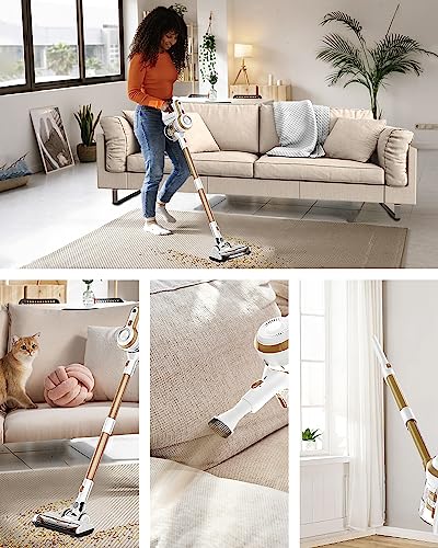 Micol Cordless Vacuum Cleaner, Lightweight Stick Vacuum with 2 Modes Powerful Suction, Max 38mins Runtime, 6 in 1 Household Vacuum Cleaner for Hard Floor