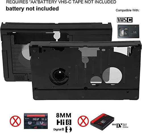 HICOPEET VHS-C Cassette Adapter Compatible with VHS-C SVHS Camcorders JVC RCA Panasonic Motorized VHS Cassette Converter Not Compatible with 8mm / MiniDV / Hi8