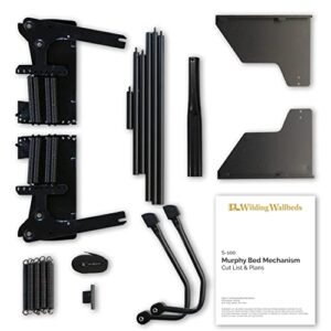 wilding wallbeds murphy bed mechanism spring lift kit (universal size fits king, queen, full, & twin) heavy duty vertical wall mount, diy wallbed frame hardware for folding cabinet