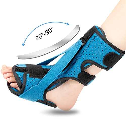 WOSHSHEN Plantar Fasciitis Night Splint, Adjustable Plantar Fasciitis Relief Night Splint for Women & Men, Relief Brace for Plantar Fasciitis Relief, Achilles Tendonitis and Foot Drop (Black, Large)