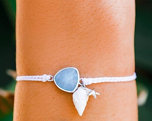 Pura Vida Bracelets Pack Salty Riviera Rosary Bracelet Stack - Set of 3 Stackable Bracelets for Women, Summer Accessories & Cute Bracelets for Teen Girls - 2 Chain Bracelets & 1 String Bracelet