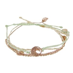 pura vida bracelets pack rosie coin & la concha bracelet stack - set of 3 stackable bracelets for women, summer accessories & cute bracelets for teen girls - 1 chain bracelet & 2 string bracelets