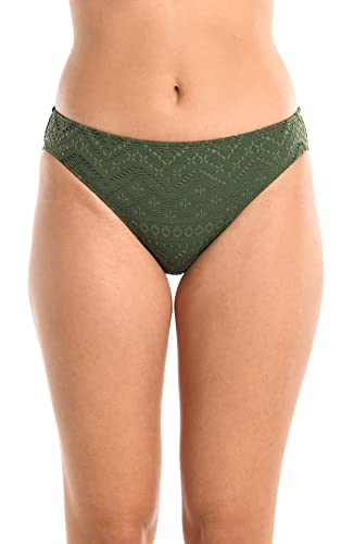 La Blanca Women's Hipster Swimsuit Bottom, Olive//Saltwater Sands, 8