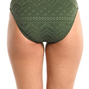 La Blanca Women's Hipster Swimsuit Bottom, Olive//Saltwater Sands, 8