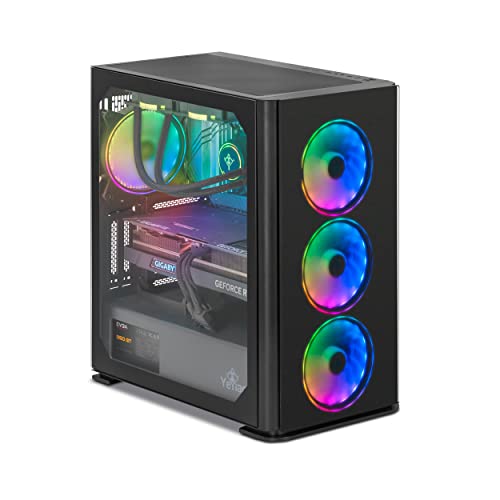 YEYIAN Yari AIO Cooled Gaming Desktop - Ryzen 7 7700X 5.40 GHz, 16GB DDR5 5600MHz RAM, 1TB NVMe SSD, NVIDIA GeForce RTX 4070 12 GB GDDR6X Graphics, VR Ready, USB-C, Windows 11 Home