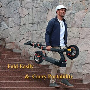 iENYRID Commuter Electric Scooter for Adults with Seat, 800W e Scooter up to 28 mph, 31 Miles with 48V UL Certified Battery, Folding Electric Scooter for Adults 10 inch Pneumatic Tires, Ship from US