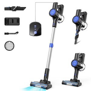 umlo cordless vacuum cleaner, 25kpa powerful stick vacuum with brushless motor, rechargeable cordless vacuum, 40 mins max runtime, lightweight vacuum cleaner for carpet hard floor pet hair, s500