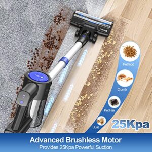 UMLo Cordless Vacuum Cleaner, 25Kpa Powerful Stick Vacuum with Brushless Motor, Rechargeable Cordless Vacuum, 40 Mins Max Runtime, Lightweight Vacuum Cleaner for Carpet Hard Floor Pet Hair, S500