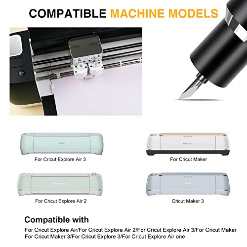 CAREGY Deep Cut Blade and Housing for Cricut Maker, Replacement Deep Point Blade Compatible with Maker 3/Maker/Explore 3/Air 2/Air/One Cutting Machines (4 Deep Cut Blades and 1 Housing Included)