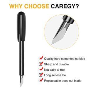 CAREGY Deep Cut Blade and Housing for Cricut Maker, Replacement Deep Point Blade Compatible with Maker 3/Maker/Explore 3/Air 2/Air/One Cutting Machines (4 Deep Cut Blades and 1 Housing Included)