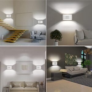 Aiilsmp White Modern LED Wall Sconces Hardwired Wall Sconces Indoor Up and Down Wall Mount Light for Living Room, Bedroom, Hallway Cool White 6000K(with G9 Bulbs)