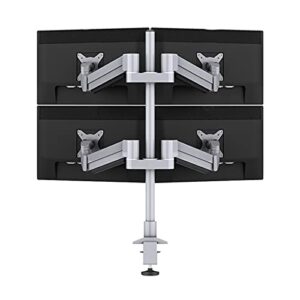 monitor arm quad screen monitor stand mount 15"-27" monitor desk mount stand with robotic arm height adjustable monitor arm mount, each arm holds up to 22 lbs monitor mount stand