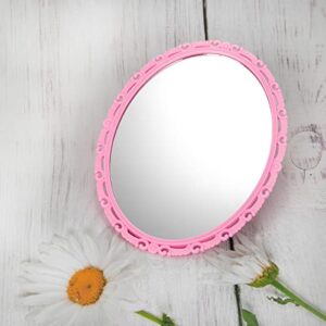 Magnetic Locker Mirror, Real Glass Small Mirrors for Locker with Magnetic Backing, for School Locker, Bathroom, Household Refrigerator, Locker Accessory, Workshop Toolbox or Office Cabinet(Pink)