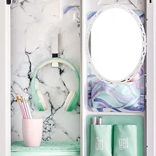 Magnetic Locker Mirror, Real Glass Small Mirrors for Locker with Magnetic Backing, for School Locker, Bathroom, Household Refrigerator, Locker Accessory, Workshop Toolbox or Office Cabinet(Pink)