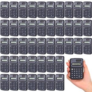 zuhal 50 pcs mini calculator pocket size calculator bulk, 4 function calculator small battery powered 8 digit display basic calculator with button battery for office home school teacher students