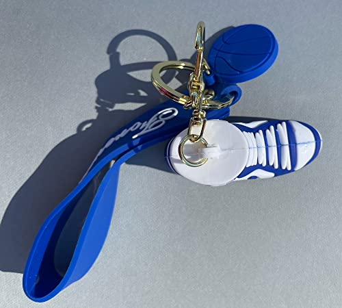 Sneaker Keychain, 3D Mini Basketball Shoe Keychains for Men Women Kids, Fashion Sports Keychains Gift for Sports Fan (KC-010-BLUE)