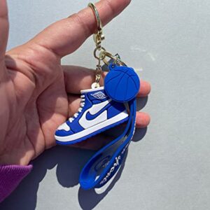 Sneaker Keychain, 3D Mini Basketball Shoe Keychains for Men Women Kids, Fashion Sports Keychains Gift for Sports Fan (KC-010-BLUE)