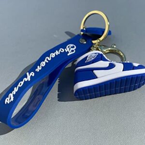 Sneaker Keychain, 3D Mini Basketball Shoe Keychains for Men Women Kids, Fashion Sports Keychains Gift for Sports Fan (KC-010-BLUE)