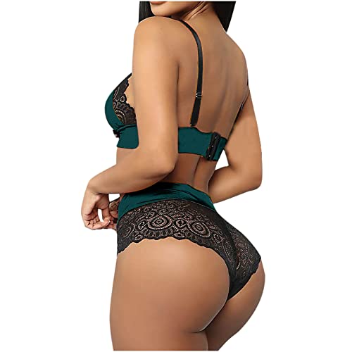 Sexy Lingerie for Women 2023 Lace Sheer Underwear Bikini Set Nightwear Two Piece Babydoll Bra and Panty Sleepwear Pajamas