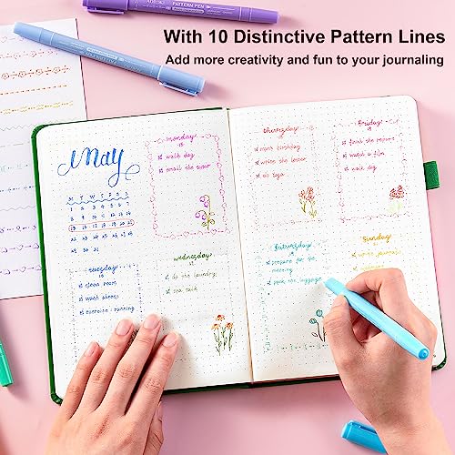 AOROKI 12 Pastel Colored Curve Highlighter Pen Set, 10 Different Shapes Dual Tip Aesthetic and Cute Markers for Kids Adults Journaling Drawing Note Taking Planner Scrapbook Art School Supplies