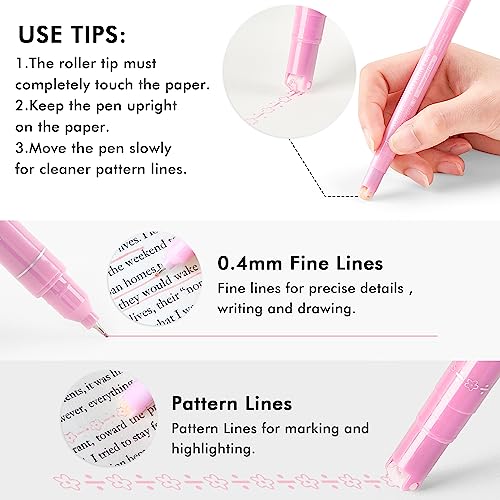 AOROKI 12 Pastel Colored Curve Highlighter Pen Set, 10 Different Shapes Dual Tip Aesthetic and Cute Markers for Kids Adults Journaling Drawing Note Taking Planner Scrapbook Art School Supplies