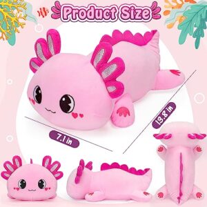 Officygnet Axolotl Plush, 13" Soft Stuffed Animal Plush Toy, Cute Axolotl Plush Pillow, Kawaii Plushies Dolls for Kids, Pink Axolotl Gift for Girls Boys