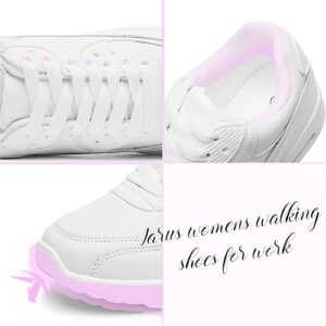 Iarus Women’s Walking Shoes White Running Sneakers Comfortable Fashion Tennis Shoes for Womens（white08）