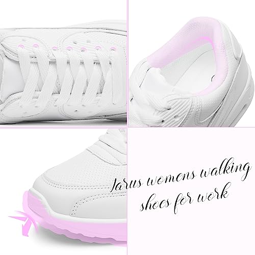 Iarus Women’s Walking Shoes White Running Sneakers Comfortable Fashion Tennis Shoes for Womens（white08）