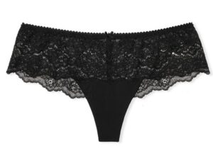 victoria's secret dream angels lace cheekini panty, underwear for women, black (xs)