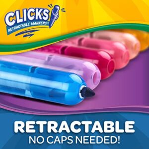 Crayola Washable Markers with Retractable Tips, Clicks, School Supplies, 10 Count, Gifts for Kids