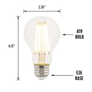 Westinghouse Lighting 5167200 8 Watt (75 Watt Equivalent) A19 Dimmable Clear Filament LED Light Bulb, Medium Base