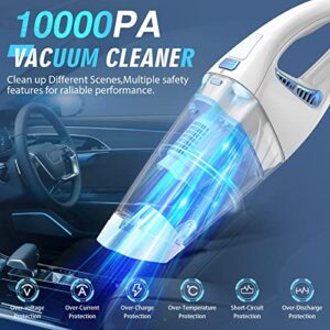 Bossdan Handheld Vacuum Cordless, Powerful Suction Car Hand Held Vacuum Cleaner with Large-Capacity Battery, Hand Vacuum Cordless Rechargeable for Pet Hair Keyboard Dust Office and Home Cleaning