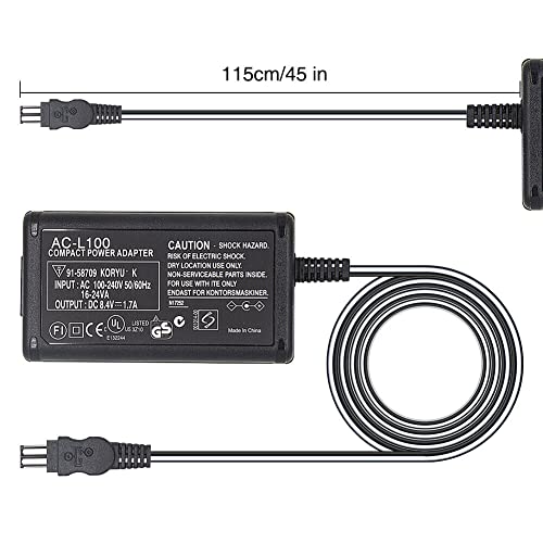 Camulti AC-L100 Power Supply Charging Adapter for Sony Handycam Camera Camcorder,8.4V 1.5A,for DCR TRV128 TRV103 TRV130 TRV150, CCD-TRV108 TRV308 Replace AC-L10A L10B L15A L15B L100A L100B L100C